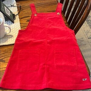 Vineyard Vines Vibrant Red Kids Overalls dress.